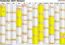 Ferienkalender hessen 2021 zum ausdrucken und downloaden. Kalender 2021 Hessen Ferien Feiertage Excel Vorlagen