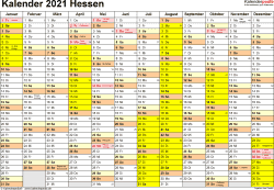 Alle ferienkalender kostenlos als pdf, mit feiertagen. Kalender 2021 Hessen Ferien Feiertage Excel Vorlagen