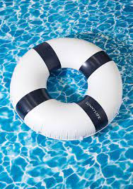The blue & white float is a pool safety must have! Simple Twist Of Inflate Pool Float Mod Retro Vintage Decor Accessories Modcloth Com Cool Pool Floats Pool Float Simple Pool