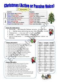 Other verbs like this are: Christmas Active Or Passive Esl Worksheet By Asa3000