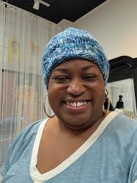 I can officially adding knitting to my repertoire. Finished a two week  class knitting this hat. Super proud of it and proud to be both a hooker  and a knitter. Cheers!