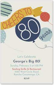 Keep it simple with our free invites. 80th Birthday Invitation Evite