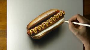 Drawing Hot Dog How To Draw 3d Art Speed Drawing Videos Hyperrealistic Drawing Hot Dogs