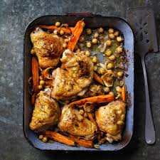 Moroccan Style Tray Baked Chicken Moroccan Food Baked Dinner Baked Chicken