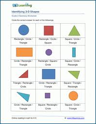These worksheets help students learn the basic shapes; Geometry Worksheets K5 Learning