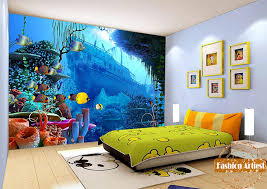 Kids beds from rooms to go. Custom Kids Boys Cartoon Underwater Aquarium Wallpaper Mural Sea Fish Ship Wreck Tv Sofa Children Bedroom Living Room Cafe Bar Wallpapers Aliexpress