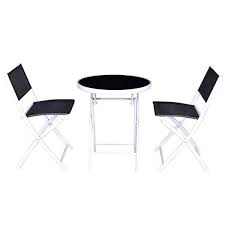 Whether it's an indoor dinner or outdoor barbecue, folding tables and folding chairs are always good to have on hand! Costway 3 Piece Metal Outdoor Patio Bistro Sets Folding Table Chair Op3355bk The Home Depot
