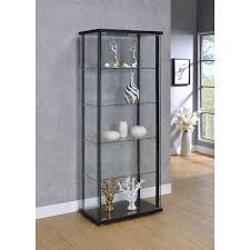 Tito lighted curio cabinet orren ellis color: Coaster Company Curio Cabinet Black And Glass Walmart Com Walmart Com
