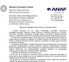 Deși criza epidemiologică actuală se prelungește în noul an, autoritățile nu iau, momentan, în calcul stabilirea altui termen decât cel obișnuit. Info Anaf 2020 Depunerea SituaÈ›iilor Financiare La 31 Decembrie 2019 Cabinetexpert Ro Blog Contabilitate