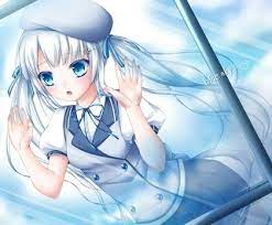 Blue is the color of the sky and sea and has a calming effect on our body. Anime Girl Anime Girl With Blue Hair And White Eyes