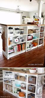 Ikea Hack Billy Bookshelves Kitchen Island Storage With Butcher Block Kitchen Island Ikea Hack Ikea Kitchen Island Kitchen Island Storage