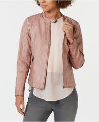Style Co Petite Faux Leather Moto Jacket Created For Macy S Blazer Jackets For Women Faux Leather Moto Jacket Leather Jacket