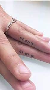Put The Date On Our Fingers Wedding Finger Tattoos Finger Tattoos Ring Finger Tattoos