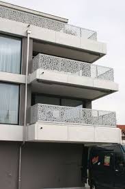 Outdoor Railing Hpl With Panels For Balcony Rc Klimatechnik Bruag Balcony Glass Design Balcony Railing Design Balcony Grill Design