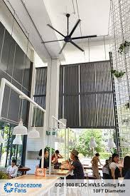 Fans should be installed so their blades are no closer than 8 inches from the ceiling and 18 inches from the walls. Bldc Hvls Ceiling Fan On A High 9m Ceiling We Got It Home Ceiling Heights Door Design