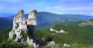 Pietrele doamnei denumite popular si turnurile gotice sunt constituite din 3 turnuri, inalte de aproximativ 70 metri, cel mai inalt avand o altitudine de 1634 m, sunt situate la mica distanta de cabana rarau. Traseu Tip Circuit Pietrele Doamnei RarÄu Patru ZÄri