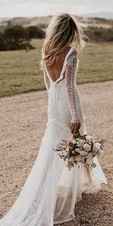 Bohemian Lace Wedding Dress With Deep V Back In 2020 Bridal Dresses Wedding Dresses Lace Wedding Dresses