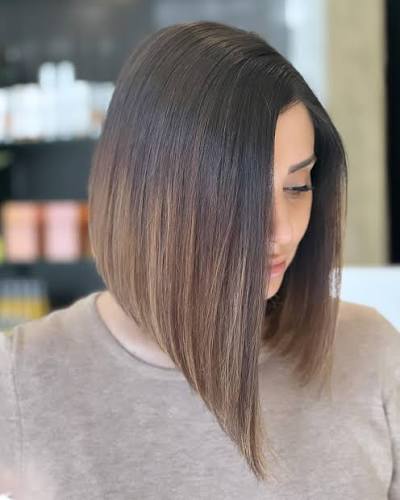 Asymmetrical bob haircut ✨
