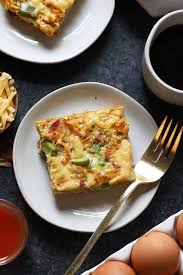 Sounds as well good to be real. Healthy Breakfast Casserole With Sweet Potato Hash Browns Fit Foodie Finds