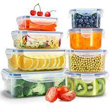 For example, hdpe is used to store butter, juices, and some dairy products. Amazon Com Veken Food Storage Containers With Airtight Lids 8 Pack Plastic Reusable Stackable Meal Prep Co Meal Prep Containers Food Food Storage Containers
