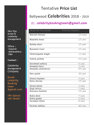 Bollywood Actor Price List 2018 Singer Actress Tv Heroes Stars Dancers Singers Actors Fees Charge Bo Bollywood Actors Bollywood Celebrities Bollywood