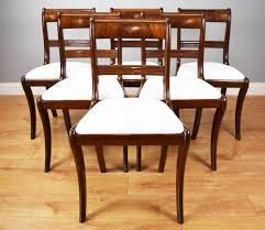 Antique georgian english mahogany dining chairs by hepplewhite for gillows, set of 8. Set Of 6 Antique Mahogany Dining Chairs Antiques Atlas