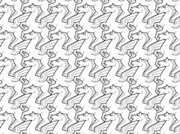 Escher coloring page | supercoloring.com Pegasus Tessellation By M C Escher Coloring Page Mc Escher Tessellations Mc Escher Escher Tessellations