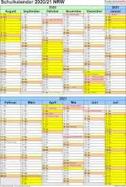 Alle ferienkalender kostenlos als pdf, mit feiertagen. Schulkalender 2020 2021 Nrw Fur Pdf