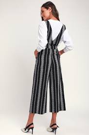 Black And White Striped Jumpsuit With Sleeves Bergen Black And White Striped Wide Leg Jumpsuit Unique Jumpsuits Dressy Rompers And Jumpsuits Wide Leg Jumpsuit