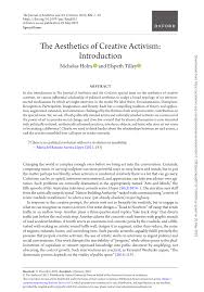 PDF) The Aesthetics of Creative Activism: Introduction