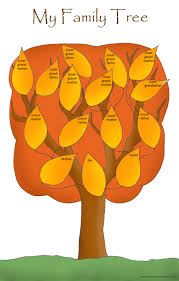 Tall Family Tree Chart Autumn Red Leaves Family Tree Template