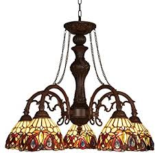 Replace antique style chandeliers as needed, up until you feel that they are really comforting to the eye feeling that they make sense logically, in accord with their functionality. Amazon Com Capulina Tiffany Chandeliers 5 Light X7 Width Stained Glass Chandeliers Vintage Style For Dining Room Foyer Kitchen Home Improvement