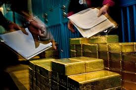 The gold is secured in a most unusual vault, an impressive chamber nearly. Gold Bars At The Federal Reserve Vault New York Usa