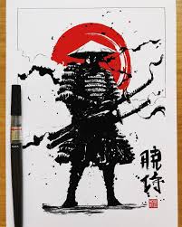 Regran Ed From Nogi San Red Moon Samurai If Japanese Art Ink Samurai Drawing Japanese Artwork