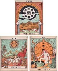 Inspirational success, abundance and only in these moments, under the warm sun, does she feel totally alive. Amazon De 3er Pack Tarot Tapisserie The Sun The Moon The Star Tapisserie Mit Rostfreien Osen