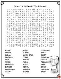 Music Word Search Drums Of The World Word Search Music Instruments Music Word Search Music Words Drum Lessons For Kids