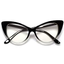 Black And Clear Ombre Glasses Colorful Ombre Super Cateyes Vintage Inspired Fashion Mod Chic High Pointed Clear Lens Eye Wear Glasses Eye Wear Glasses Glasses Accessories Fashion Eye Glasses