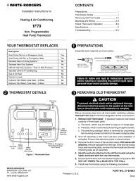 If you have a white rodgers heat pump and thermostat system or an emerson thermostat the wiring likely follows a particular pattern. White Rodgers 1f79 Installation Instructions Manual Pdf Download Manualslib