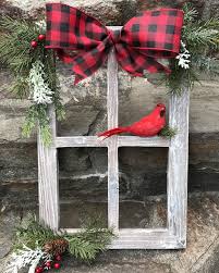 Farmhouse Christmas Decor Christmas Decorated Window Pane Etsy Christmas Wreaths Christmas Diy Christmas Decor Diy