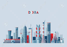 Download this video clip and other motion backgrounds, special effects, after effects templates and more. Doha Skyline Qatar Vector Illustration Flat Design