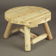 Sustainable monkey pod wood finish: Cedar Looks Round Log Coffee Table Lakeland Mills