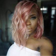 Color Crushing On This Rose Gold Bob Wig Thevirginhairfantasy Voiceofhair Boblife Bangs Lobhaircut Hair Styles Short Hair Styles Human Hair Wigs