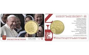 Si ricorda che tutti le monete sono colorate da una azienda privata. Vatikanische Coincard 50 Cent 2020 Nr 11 Vatikan Lander Eurocoinhouse