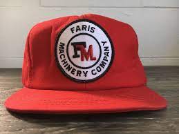 K Product Hat Vtg 80s Faris Machinery Company Snapback Trucker Fm Patch Cap Kproduct Trucker Hats Snapback Cap