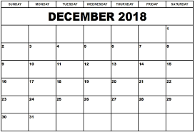 Blank December 2018 Calendar Editable Template 2018 Calendar Template Calendar Template Printable Calendar Template