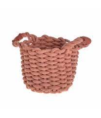 Rose chunky knit storage basket white 16 cm. Rose Chunky Knit Storage Basket Pink 16 Cm Country Baskets