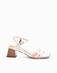 Topshop block heel sandals in white | ASOS