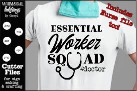 Nurse hat and doctor bag tags and bag toppers from the country chic cottage; Essential Worker Squad Doctor Nurse Svg 533099 Cut Files Design Bundles