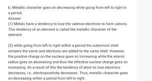 Metallic Character - Periodicity Project