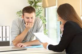 Nervous Man In A Job Interview Nervous Men Looking How The Interviewer Is Readi Affiliate Job Interview Ner Job Interview Job Interview Men Interview